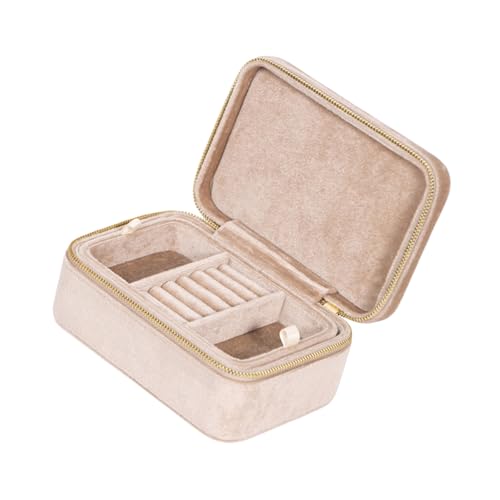 FackLOxc Stilvolle Schmuckschatulle Doppellagig Für Reisen Ringe Box Weicher Samt Elegante Schmuckschatulle Für Damen Accessoires von FackLOxc