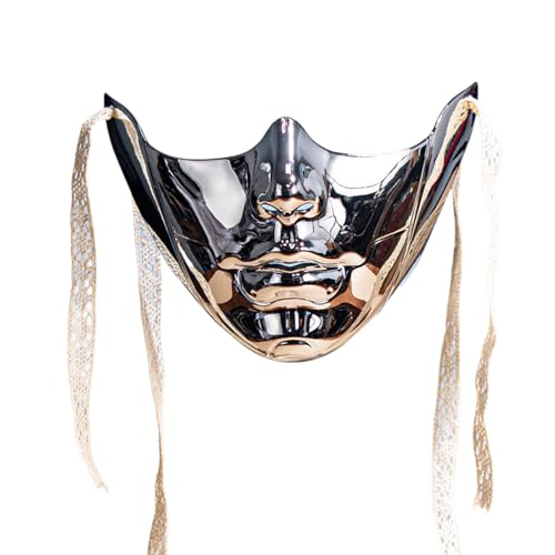 FackLOxc Uni Maskerade Beauty Cosplay Mechanisches halbes Gesicht für Karneval Halloween Dress Up Party von FackLOxc