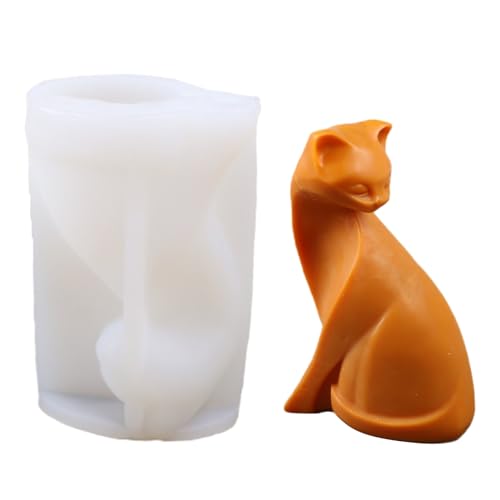 Große Katze Kerze Silikonform 3D Seife Gips Ton Formen Epoxidharz Herstellung Werkzeuge Home Dekorationen Handwerk von FackLOxc