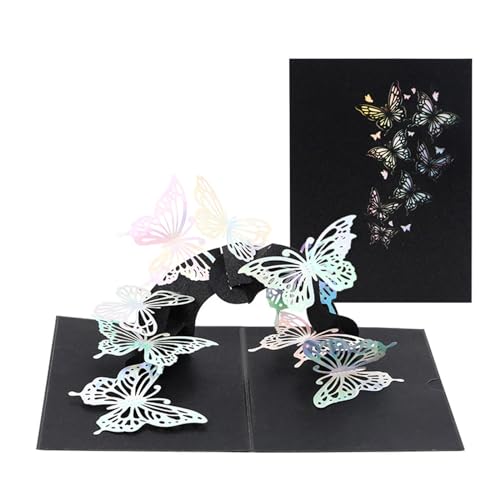 Papierschnitzerei-3D-Geburtstagskarte, Schmetterlings-Grußkarte für Kinder, Erwachsene, Geburtstag, Party, Einladungskarte, Freundschaftskarte von FackLOxc