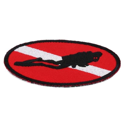 Scubas Diver Down Gestickte Patches Praktische Flaggen Patches Gesticktes Taucherabzeichen Für Rucksäcke Mütze von FackLOxc