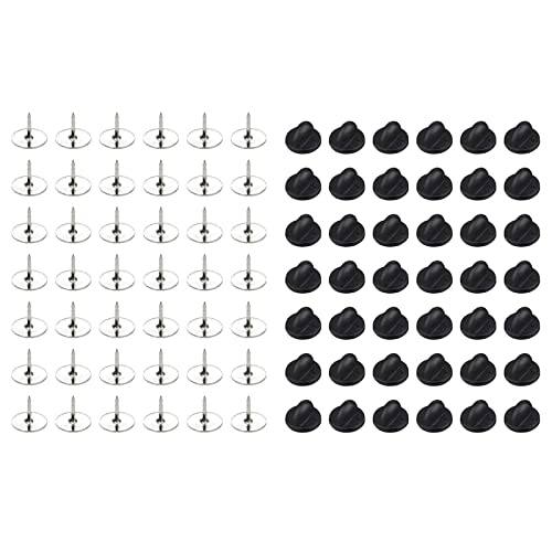 Set Von 50 Pin Rücken PVC Gummi Stiftrücken Für Schmetterlingskupplungen Rückspalt Stift Bindet Tacks Leere Stifte Mit PVC Gummi Stift Zurück von FackLOxc