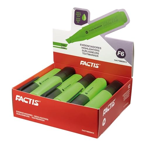 FACTIS® Präsentationsbox 12 Stück fluoreszierend F6 grün von Factis