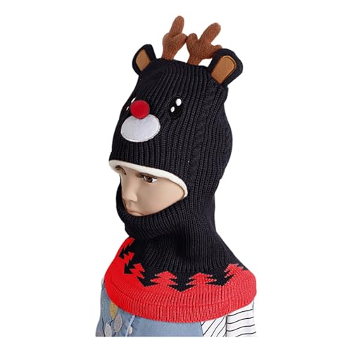 Factorys Plüsch Weihnachtsmützen Winter Warme Weich Winddichte Mütze Kälteschutz Skimütze Beanie Wintermützen Santa Jacquard Strickmütze für Unisex Kinder Erwachsene von Factorys