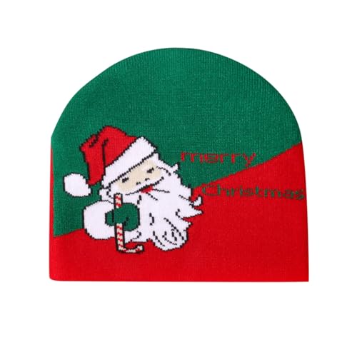 Factorys Plüsch Weihnachtsmützen Winter Warme Weich Winddichte Mütze Kälteschutz Skimütze Beanie Wintermützen Santa Jacquard Strickmütze für Unisex Kinder Erwachsene von Factorys