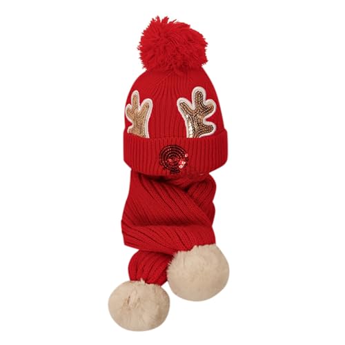 Factorys Plüsch Weihnachtsmützen Winter Warme Weich Winddichte Mütze Kälteschutz Skimütze Beanie Wintermützen Santa Jacquard Strickmütze für Unisex Kinder von Factorys