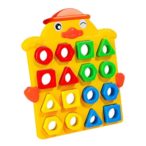 Factorys Toy Form-Matching-Spiel 2024 Kinder-Puzzles Geometrische Form Schnell-Matching- Farbsensorisches Lernspielzeug Interaktives für Kinder Kleinkinder (Yellow, 16X14cm) von Factorys