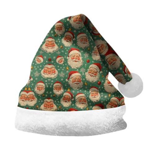 Factorys Weihnachtsmütze, Kuschelweich Plüsch Weihnachtsmützen Santa Mütze Nikolaus Warm Dicker Fellrand Weihnachtsmann mütze für Kinder Erwachsene, Weihnachtsfeierdekora von Factorys