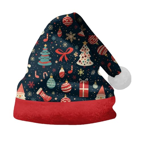 Factorys Weihnachtsmütze Kuschelweich Plüsch Weihnachtsmützen Warm Dicker Fellrand Santa Mütze Weihnachtsmann mütze für Kinder Erwachsene, Weihnachtsfeierdekor von Factorys