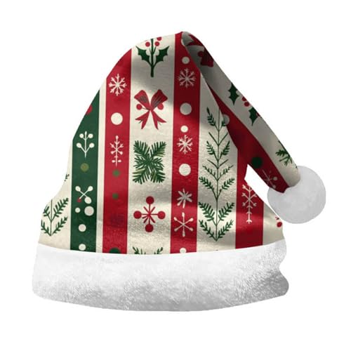 Factorys Weihnachtsmütze Kuschelweich Plüsch Weihnachtsmützen Warm Dicker Fellrand Santa Mütze Weihnachtsmann mütze für Kinder Erwachsene, Weihnachtsfeierdekor von Factorys