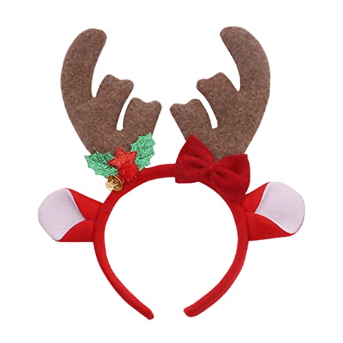 Weihnachtskopfschmuck Rentier Haarreif Christmas Hair Accessories Weihnachtsmütze Weihnachten Rentier Kostüm Stirnbänder für Erwachsene und Kinder (Farbe A) von Factorys