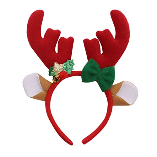 Weihnachtskopfschmuck Rentier Haarreif Christmas Hair Accessories Weihnachtsmütze Weihnachten Rentier Kostüm Stirnbänder für Erwachsene und Kinder (Farbe B) von Factorys