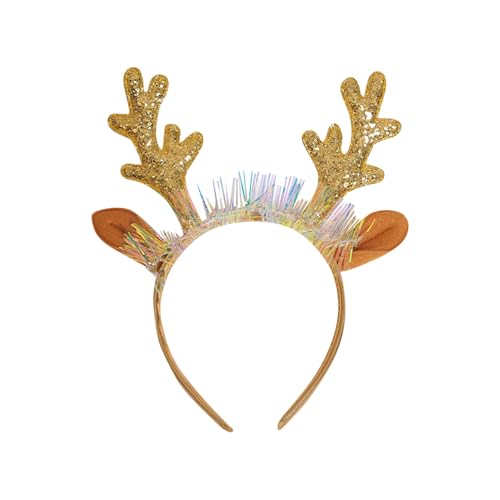 Weihnachtskopfschmuck Rentier Stirnbänder Christmas Hair Accessories Weihnachtsmütze Weihnachten Rentier Kostüm Stirnbänder für Erwachsene und Kinder (Farbe A) von Factorys