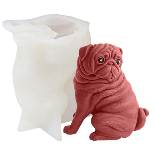 Facynde Französische Bulldogge Silikonform Fondantkuchen Backform Praline Hund Gießform Silikon Kerzengießform,Silikonform Epoxidharz Tiere Für Schokolade,Fondant, Kuchendekoration, Seife, Kerze von Facynde