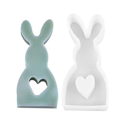 Facynde 3D Osterhase Silikonform Kerzenhalter, Kaninchen Gießformen Silikon Silikonformen Ostern Backform Hase Kuchenform Silikon von Facynde