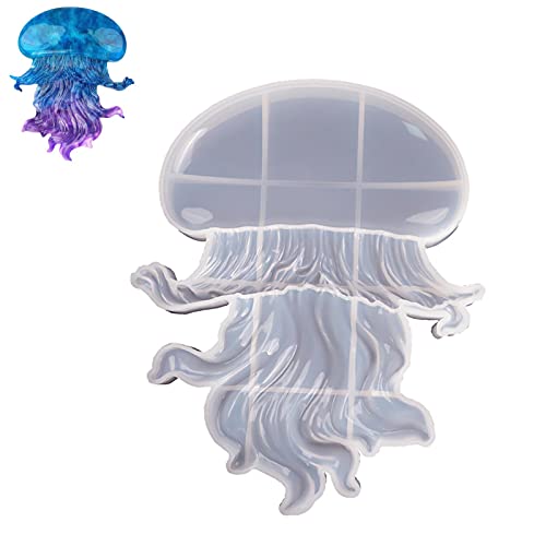 Facynde 3D Silikonformen - Süße Quallen Silikonform - Ocean Creature Epoxidharz Quallenform, Handgemachtes Marine Dekoration Handwerk, Herstellung von Zubehör für Home Dekoration von Facynde