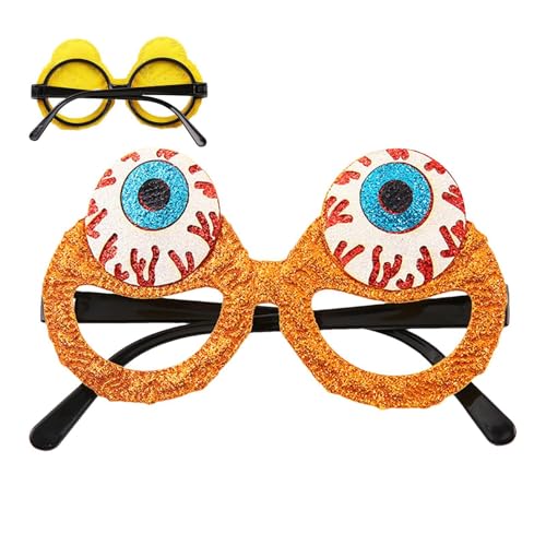 Facynde Halloween-Brille,Halloween-Partybrille, Glitzer-Augapfel-Brille, lustige Party-Brille, Halloween-Party, lustiges Kostümzubehör, Kostüme für Erwachsene und Kinder von Facynde