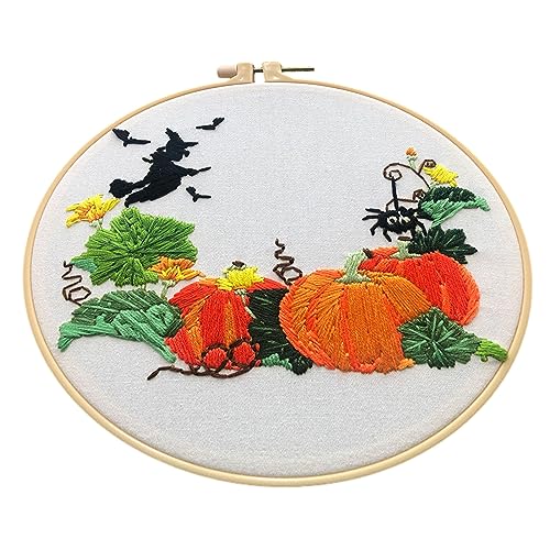 Facynde Halloween-Stickset | Übungsstiche Sticksets für Anfänger - Halloween-Bastelstickstoff, Bastelarbeiten, Anfänger-Stickerei-Strickzubehör von Facynde