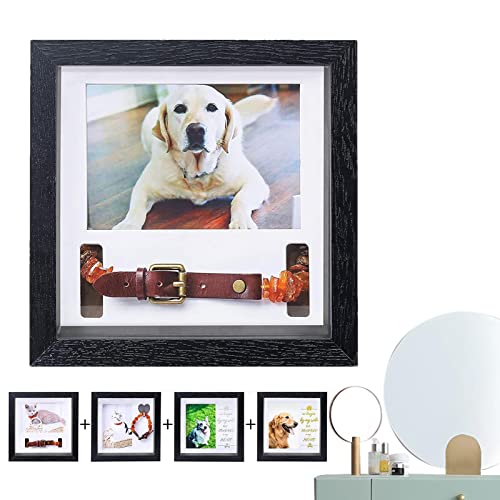 Facynde Hund Fotorahmen,Schwarzer Wand-Tischplatte aus Holz Hundebild Bilderrahmen - Lovelorn and Compassionate Passing Away von Katzen, Home Ornament Geschenke für Tierliebhaber von Facynde