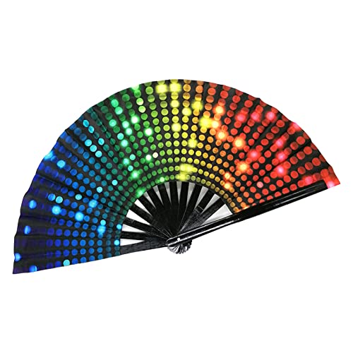 Facynde Regenbogen Fächer,Falten Handfächer,Bunt Faltfächer,Regenbogen-Fans,Frauen Männer Pride Month Accessoires Dekoration,Hochzeit Handfächer von Facynde