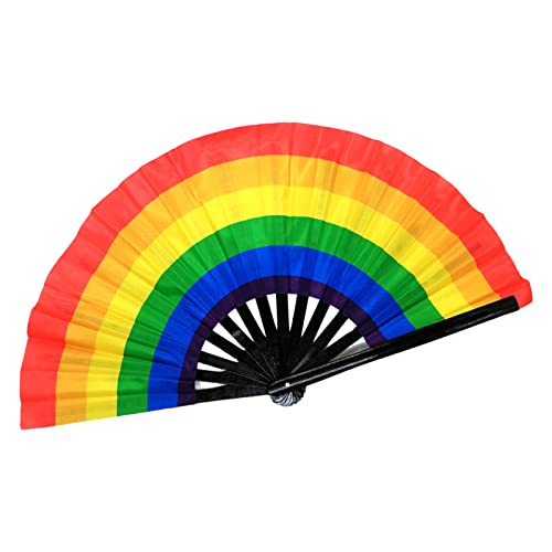 Facynde Regenbogen Fächer,Falten Handfächer,Bunt Faltfächer,Regenbogen-Fans,Frauen Männer Pride Month Accessoires Dekoration,Hochzeit Handfächer von Facynde