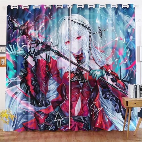 Fadaing Anime Verdunkelungsvorhänge Anime Mädchen Fantasy Blickdicht Vorhänge Cartoon Mädchen Manga Japanisch Verdunkelungsvorhang Für Schlafzimmer Kinderzimmer (100x140cm(BxH)/ 50x140cmx2,8) von Fadaing