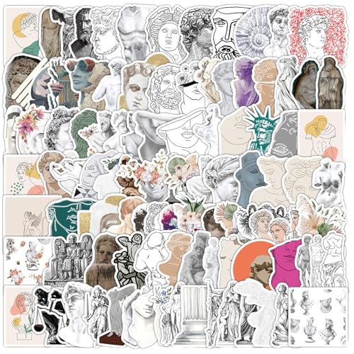 100 Stück Vintage Kunst Aufkleber Scrapbook Aufkleber Set Wasserfeste Vinyl Stickers Ästhetische Kunst Sticker für Tasse Telefon Laptop Gepäck DIY Dekoration von Fadcaer