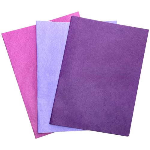 Fadcaer 60 Blatt Bunt Seidenpapier,35 x 50 cm Seidenpapier zum Verpacken,Blatt Geschenkpapier für Kunsthandwerk,Transparentpapier Bunt Basteln,Bastelpapier Geburtstag für Geschenk Verpackung (Lila) von Fadcaer