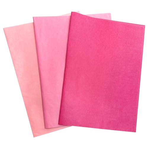 Fadcaer 60 Blatt Bunt Seidenpapier,35 x 50 cm Seidenpapier zum Verpacken,Blatt Geschenkpapier für Kunsthandwerk,Transparentpapier Bunt Basteln,Bastelpapier Geburtstag für Geschenk Verpackung (Rosa) von Fadcaer