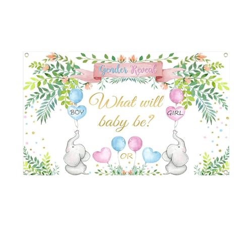 Gender Reveal Party Dekoration Geschlecht Backdrop Babyparty Deko Schwangerschaft Banner für Baby Gender Reveal Party-Zubehör Dekoration von Fadcaer