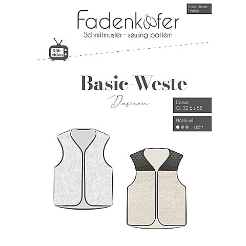 Fadenkäfer Schnitt "Basic-Weste" für Damen von Fadenkäfer