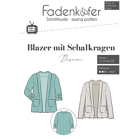 Fadenkäfer Schnitt "Blazer mit Schalkragen" für Damen von Fadenkäfer