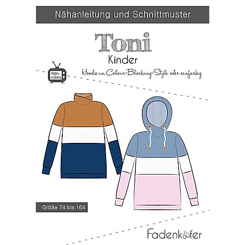 Fadenkäfer Schnitt "Hoodie Toni" für Kinder von Fadenkäfer