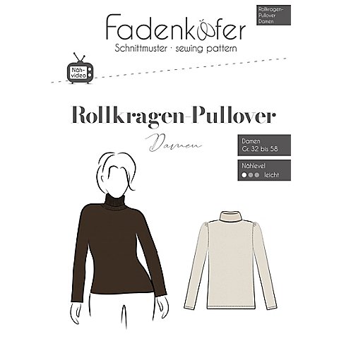 Fadenkäfer Schnitt "Rollkragen-Pullover" für Damen von Fadenkäfer