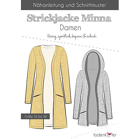 Fadenkäfer Schnitt "Strickjacke Minna" für Damen von Fadenkäfer