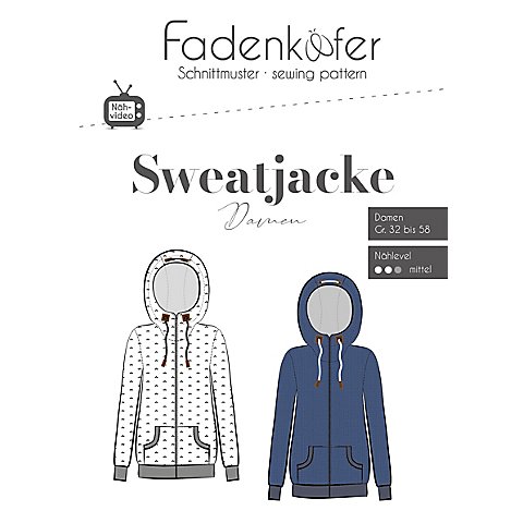 Fadenkäfer Schnitt "Sweatjacke für Damen" von Fadenkäfer