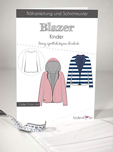 Schnittmuster und Nähanleitung - Kinder Blazer von Fadenkäfer