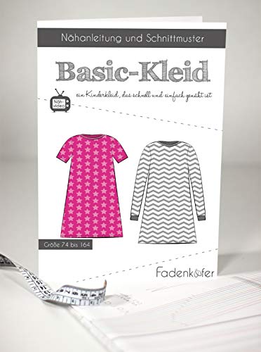 Schnittmuster und Nähanleitung - Kinder Kleid - Basic-Kleid von Fadenkäfer