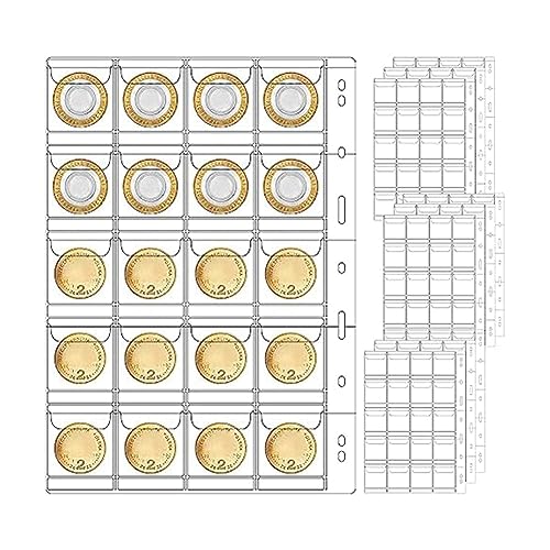 Faeymth 10 -Münzsammelseiten mit 9 Löchern für Münzalbum-Sammelhüllen für die Meisten Briefmarken Usw. von Faeymth