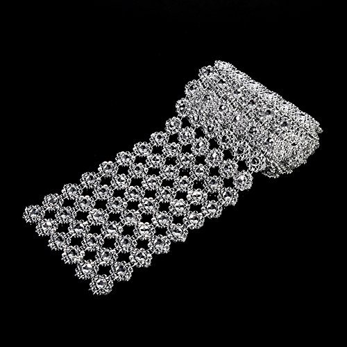 1 Yard Langes, Blumenförmiges Diamant-Mesh-Band, Diamant-Mesh-Kette, Strass-Mesh-Kette, Glitzerndes Künstliches Kristall-Strassband von Fafeicy