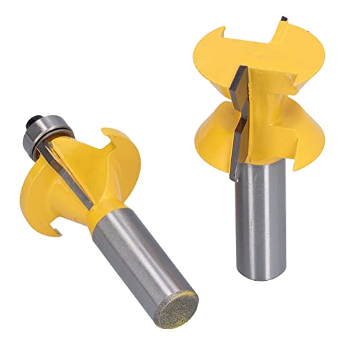 2pcs Zungens Groove Router Bit 120 ° mit Kantenbändern Holzbearbeitungsmeißer -Cutter -Werkzeug 1/2 -Zoll -Schaft für Industrielle Gradzemente Carbid -Legierungsblätter, CNC von Fafeicy