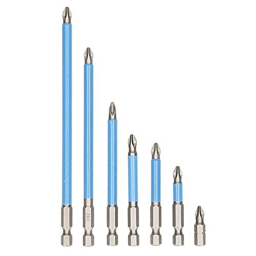 7-teiliges Bohrerset, PH2-Bits aus Legiertem Stahl mit Magnet, CNC-Anti-Rutsch-Design, Verschleißfest für Bohrmaschinen, Druckluftschrauber, Handschraubendreher mit von Fafeicy