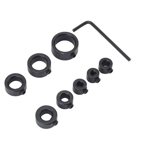 Bohrer-Stopp-Bit-Kragen, 8-teiliges Tiefenanschlag-Kragen-Set 3–16 Mm, Material aus Kohlenstoffstahl, Einfach zu Verwenden für die Holzbearbeitung, Verbesserte Genauigkeit, von Fafeicy