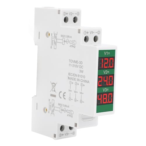 DIN-Schienen-Voltmeter Dreiweg-isolierter Spannungs Messer DC11-310V für Elektrische Überwachung von Fafeicy