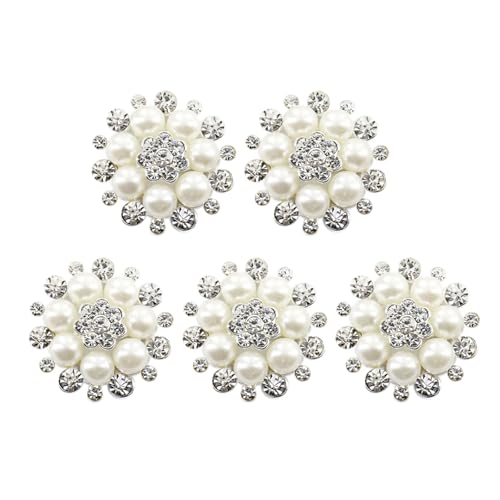 5 PCs Strassstöpfe Knöpfe Künstliche Perlen Blumenknöpfe Dekorative Knöpfe Für Schmuck Machen Cheongsam Dekoration von Fahoujs