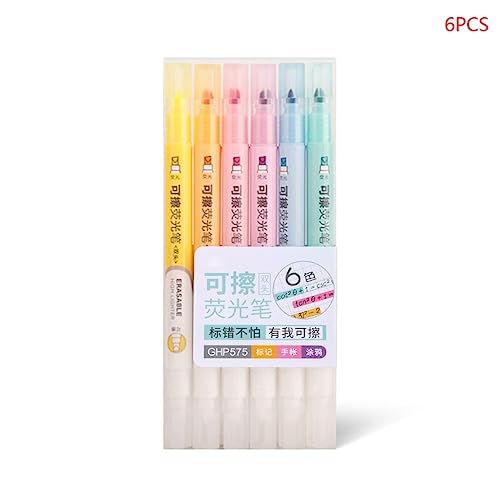 Fahoujs 6pcs Löschbare Highlighters Tip Marker Stifte Kinder Malvorlagen Für Kartenherstellung Scrapbooking Planer Kalender Tagebuch von Fahoujs