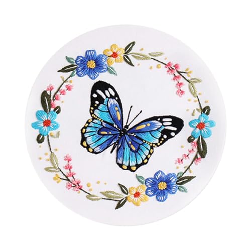 Fahoujs Butterfly Blumenstickerei Kits Stickerei Making Kits Crosses Stitching Kits Sticker Starter Kits Stickerei Set von Fahoujs