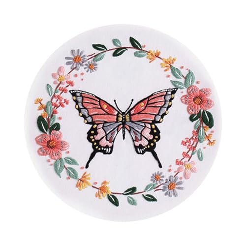 Fahoujs Butterfly Blumenstickerei Kits Stickerei Making Kits Crosses Stitching Kits Sticker Starter Kits Stickerei Set von Fahoujs