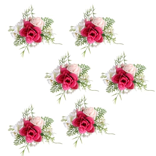 Fahoujs Set Mit 6 Hochzeits Boutonniere Weichen Bequemen Künstlichen Blumen Boutonnieres Für Braut Und Bankett Kunstblumen von Fahoujs