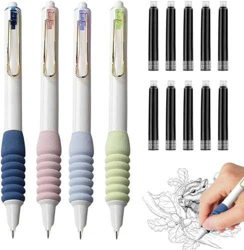 FainFun Einziehbarer Füllfederhalter 4 Stück, Füller mit Einziehbarer Feder, Retractable Fountain Pen, Einziehbare Füllfederhalter von FainFun